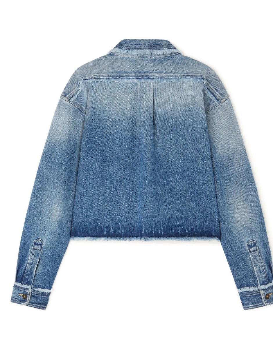 Affordable Alanui frayed denim cropped jacket Women 0710